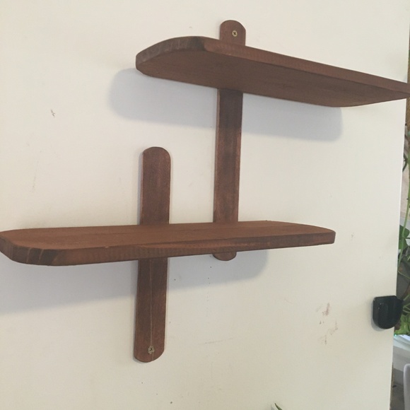 Midcentury Modern style solid wood wall shelf - Picture 4 of 6